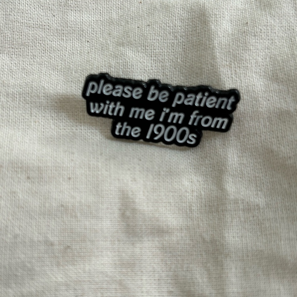 1900s Humor - Black and White Enamel Pin